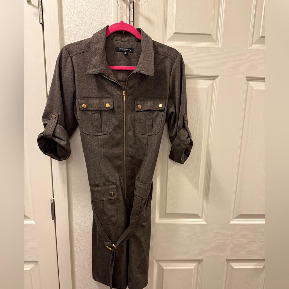 Sharagano Brown Utility Dress